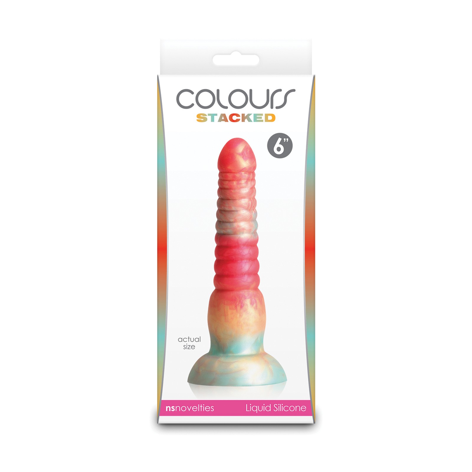 Dildo Colores Apilados 6 Pulgadas - Rojo/Dorado