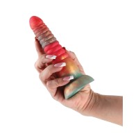 Dildo Colores Apilados 6 Pulgadas - Rojo/Dorado