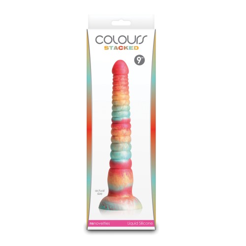 Dildo Colores Apilados de 9" - Rojo/Dorado