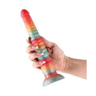 Dildo Colores Apilados de 9" - Rojo/Dorado