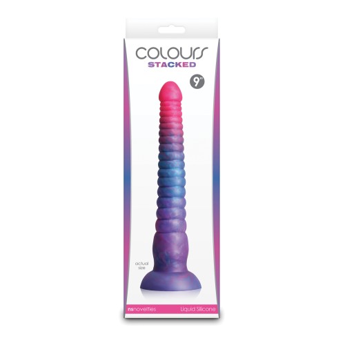 Dildo Colores Apilados de 9 Pulgadas - Rosa/Azul