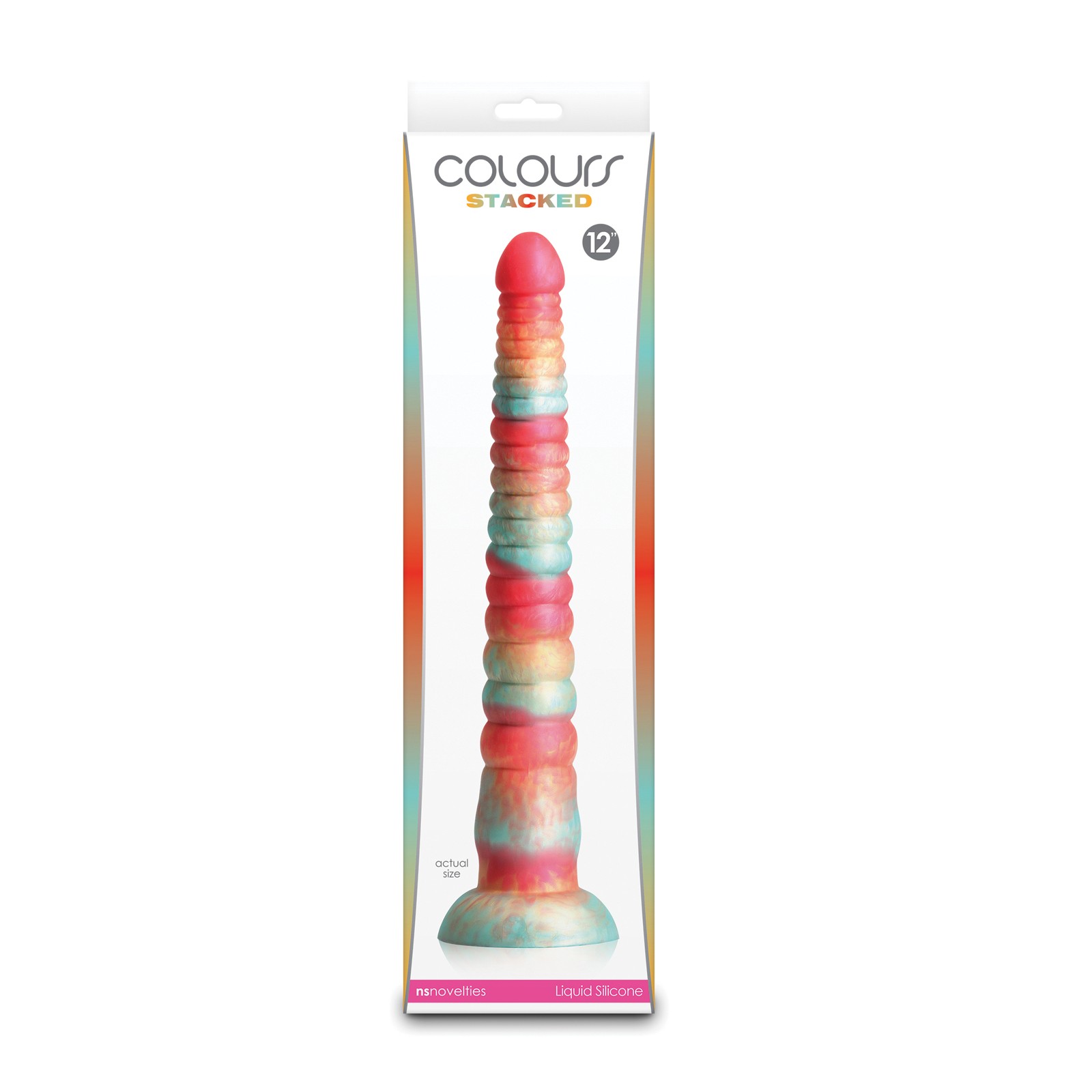 Colours Stacked 12" Dildo Red/Gold