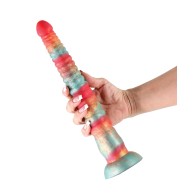 Dildo Colores Apilados 12" Rojo/Dorado