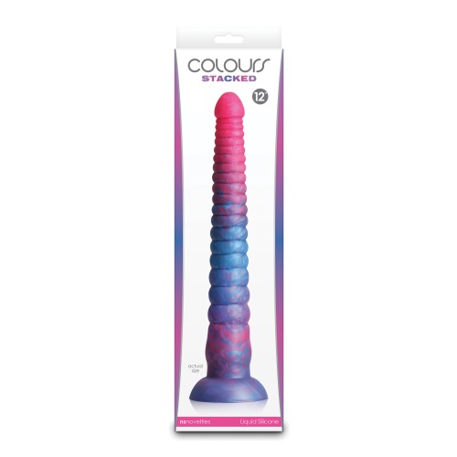 Colours Stacked 12 Inch Dildo Pink Blue