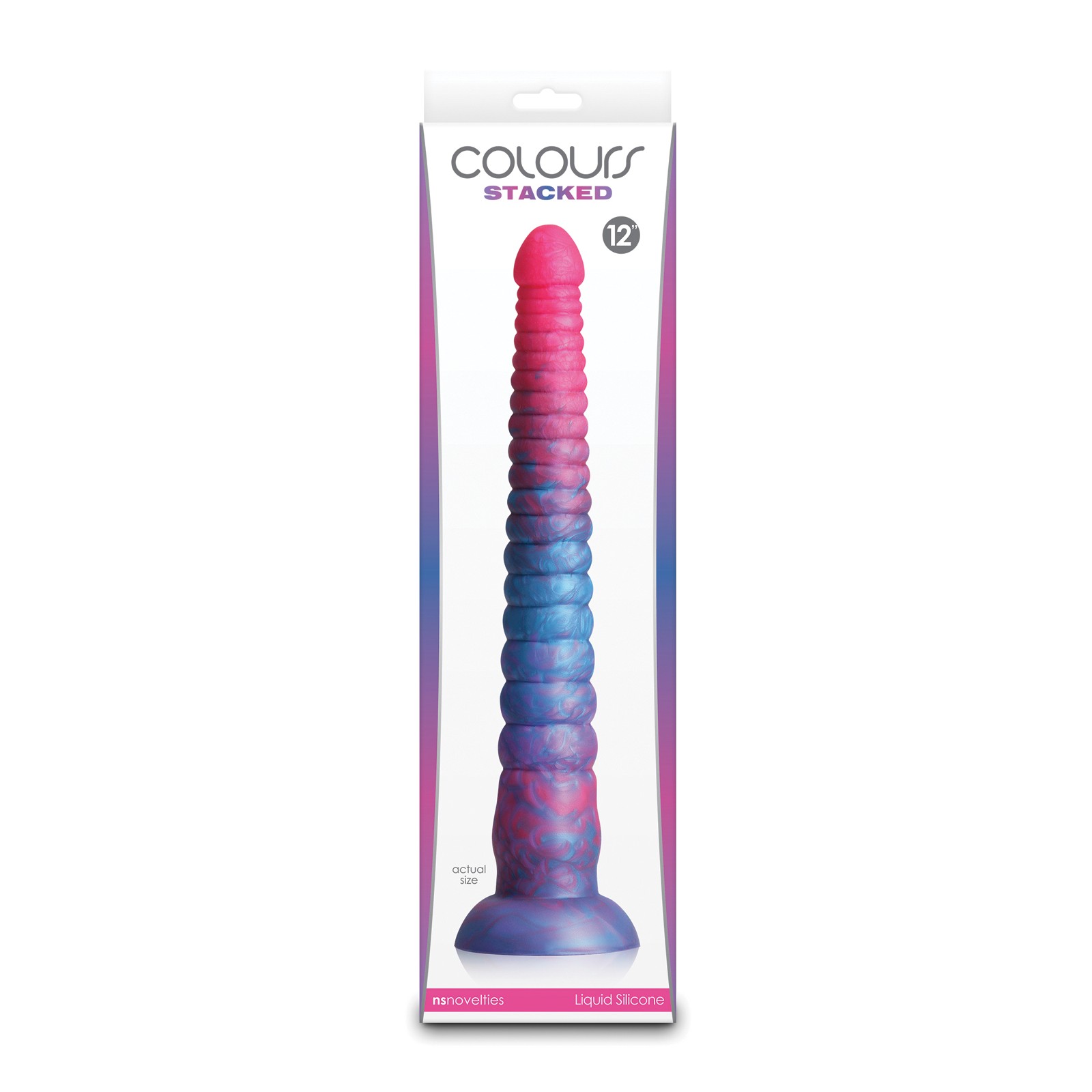 Colours Stacked 12 Inch Dildo Pink Blue