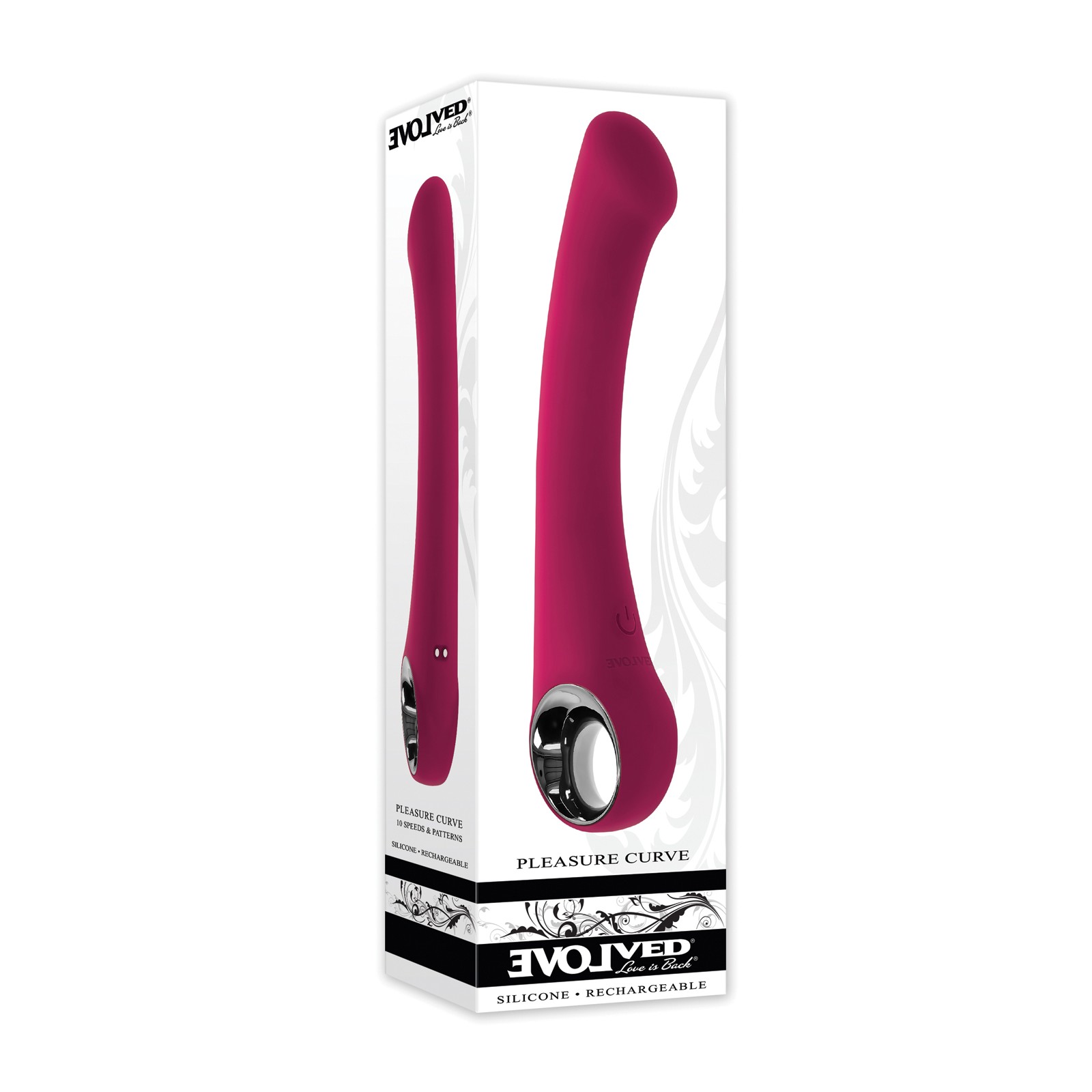 Vibrador Evolved Pleasure Curve para Punto G Burdeos