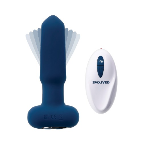 Evolved The Flapper Vibrador y Estimulador Clitorial Control Remoto Azul