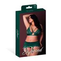 Evermore Emerald Bralette with Garter Set