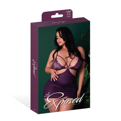 Leather & Lace Chemise Set for Elegant Seduction