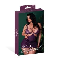 Leather & Lace Chemise Set for Elegant Seduction