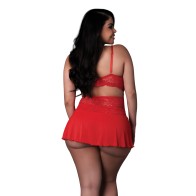 Sugar High 3 pc Set - Red Bralette and Panty