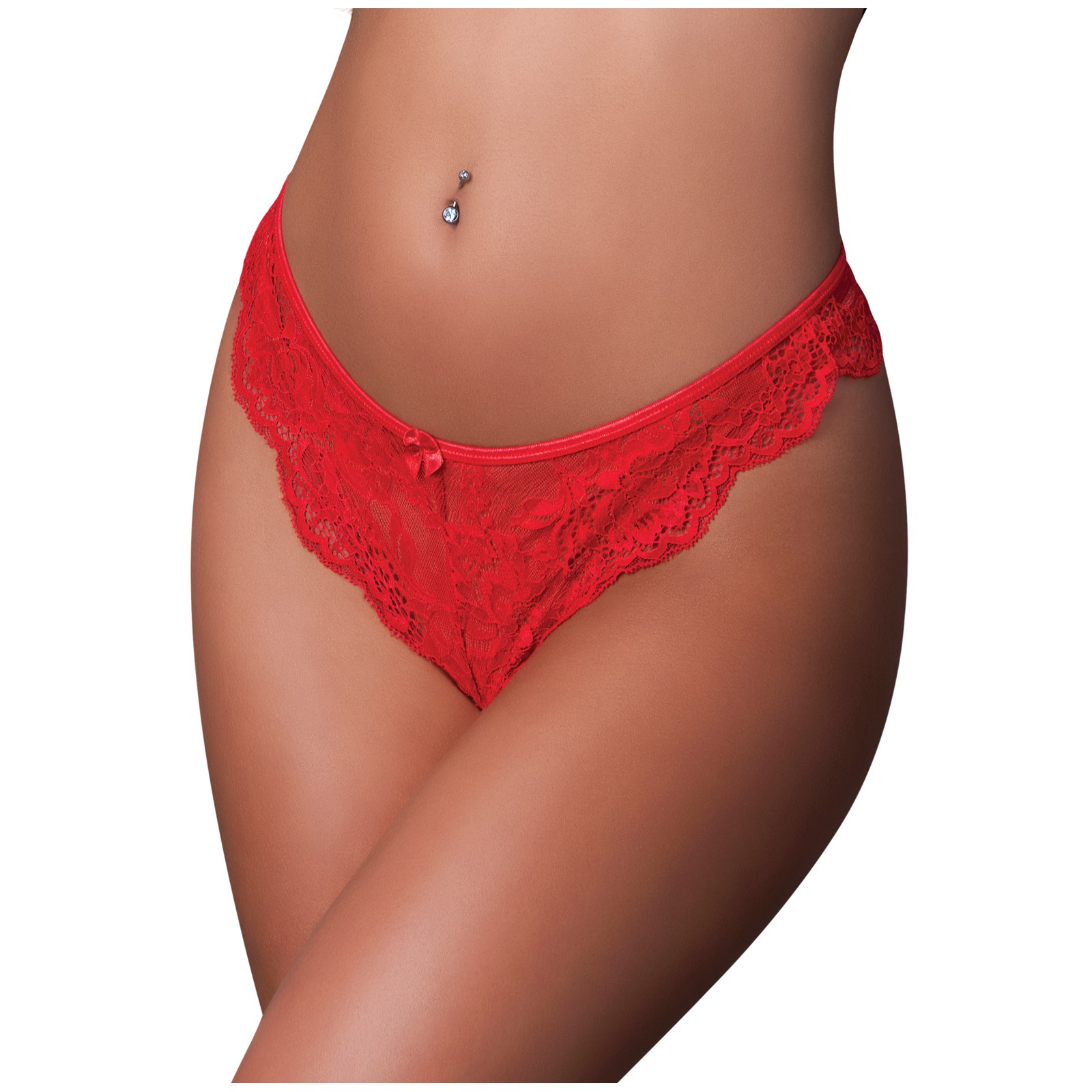 Sugar High Split Crotch Panty Red L XL