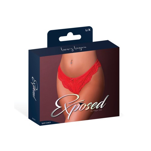 Sugar High Split Crotch Panty Red L XL