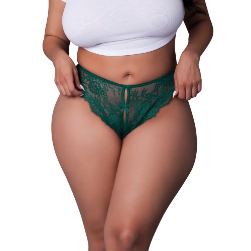 Evermore Split Crotch Panty - Emerald QN