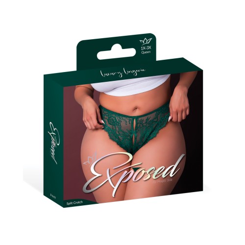 Evermore Split Crotch Panty - Emerald QN