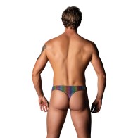 Tanga Pack & Play con Bolsillo para Condón - Arcoíris L/XL