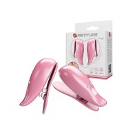 Pretty Love Nipple Clamps with Vibration - Pink