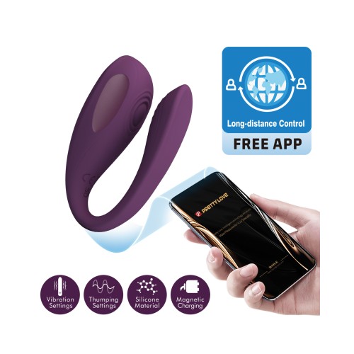 Pretty Love Aari Thumping Dual Vibrator - Purple