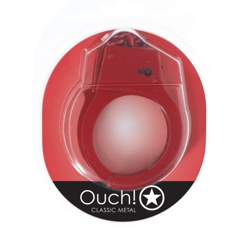 Shots Ouch Classic Metal Handcuffs Red