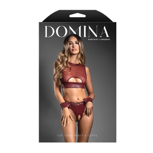 Domina Sheer Mesh & Vegan Leather 3 Piece Set for Bold Nights