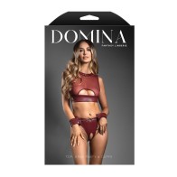 Domina Sheer Mesh & Vegan Leather 3 Piece Set for Bold Nights