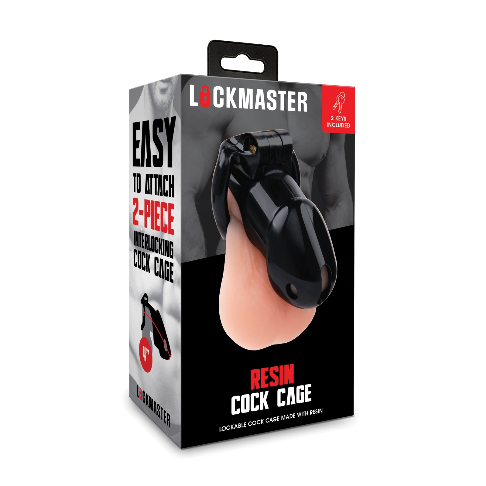 Cárcel de Pene de Resina Lockmaster 4 Pulgadas Negro