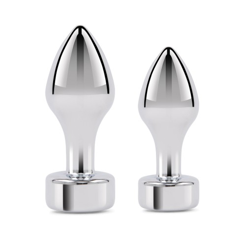 Gemsations 2 pc Tapered Bling Bling Metal Butt Plug Set