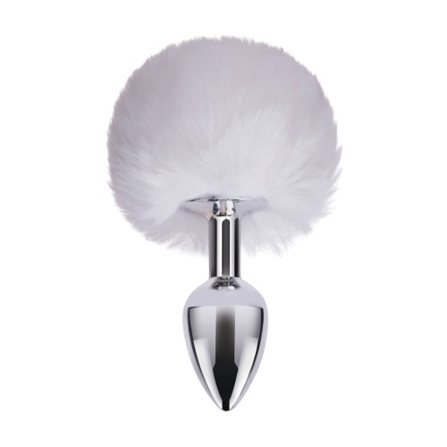 Gemsations 2.95 Inch Metal Bunny Tail Butt Plug - Silver