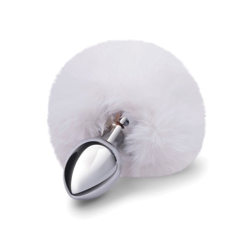 Gemsations 2.95 Inch Metal Bunny Tail Butt Plug - Silver