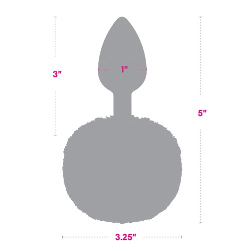 Gemsations 2.95 Inch Metal Bunny Tail Butt Plug - Silver