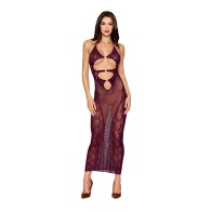 Seamless Cherry Lacquer Gown with Shrug Set - Elegant Lingerie