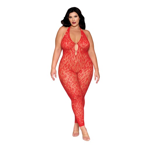 Leopard Pattern Red Bodystocking - Queen Size