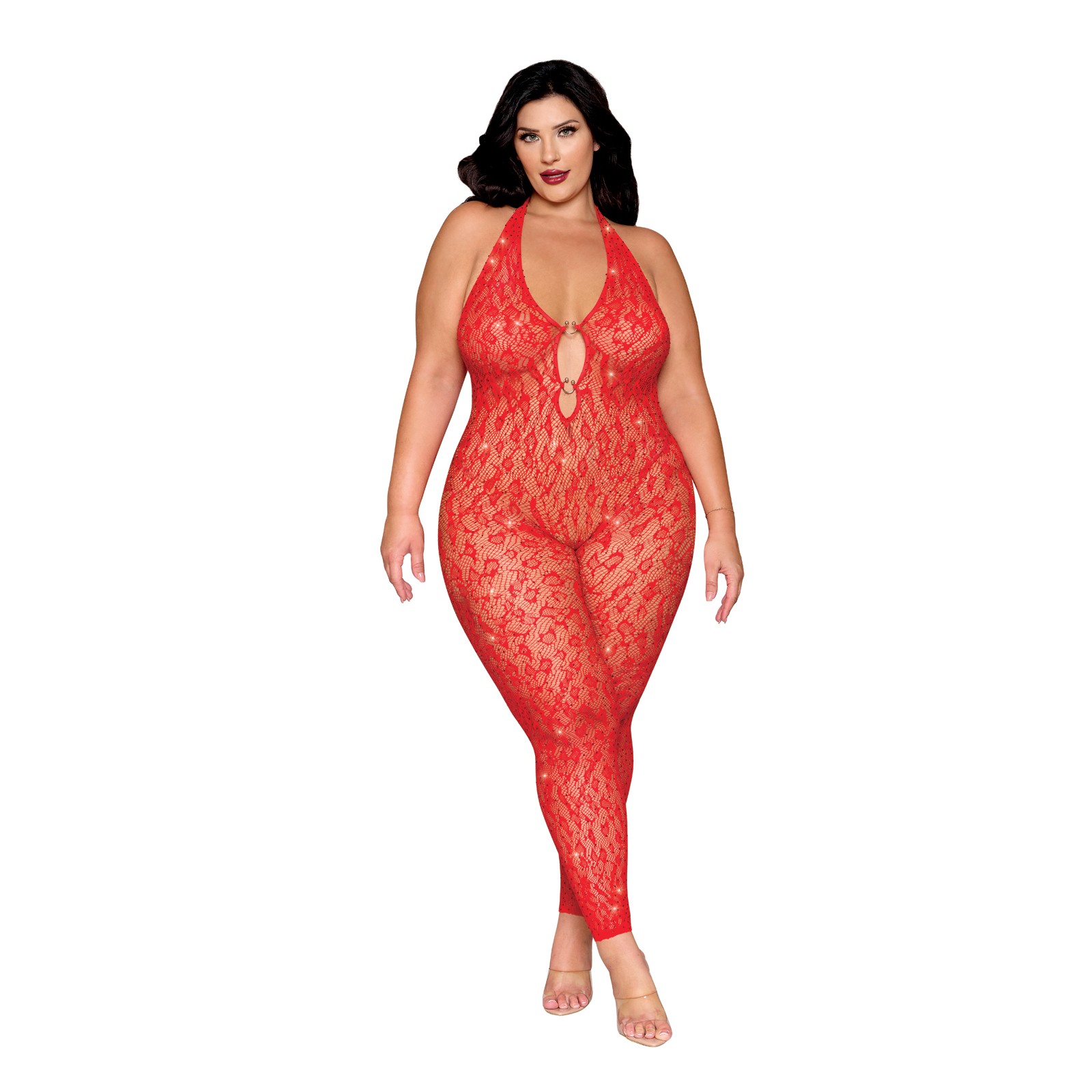 Leopard Pattern Red Bodystocking - Queen Size