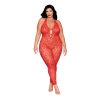 Leopard Pattern Red Bodystocking - Queen Size