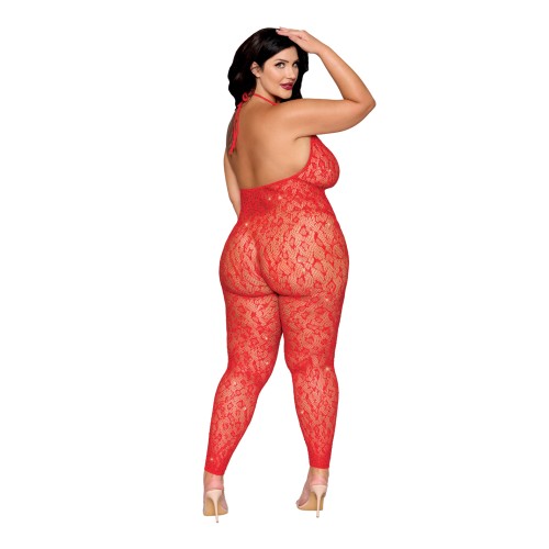 Leopard Pattern Red Bodystocking - Queen Size