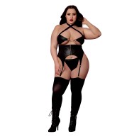 Conjunto de Bustier de Cuero Sintético para Seducción