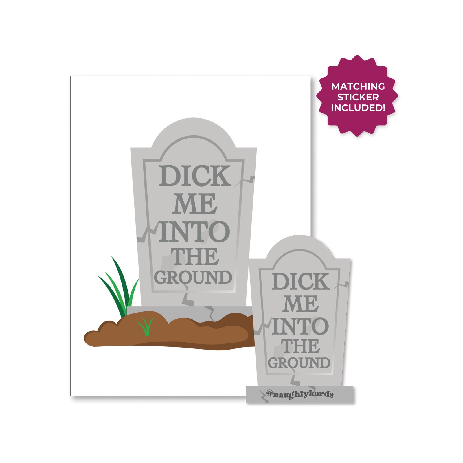 Tarjeta de Saludo Halloween Dick In Ground - Divertida y Espeluznante