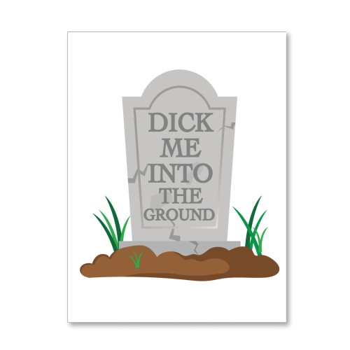 Tarjeta de Saludo Halloween Dick In Ground - Divertida y Espeluznante