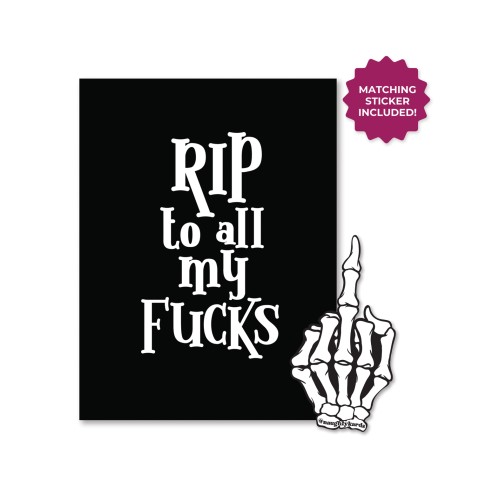 Tarjeta de Saludo Halloween Rip Fucks con Sticker