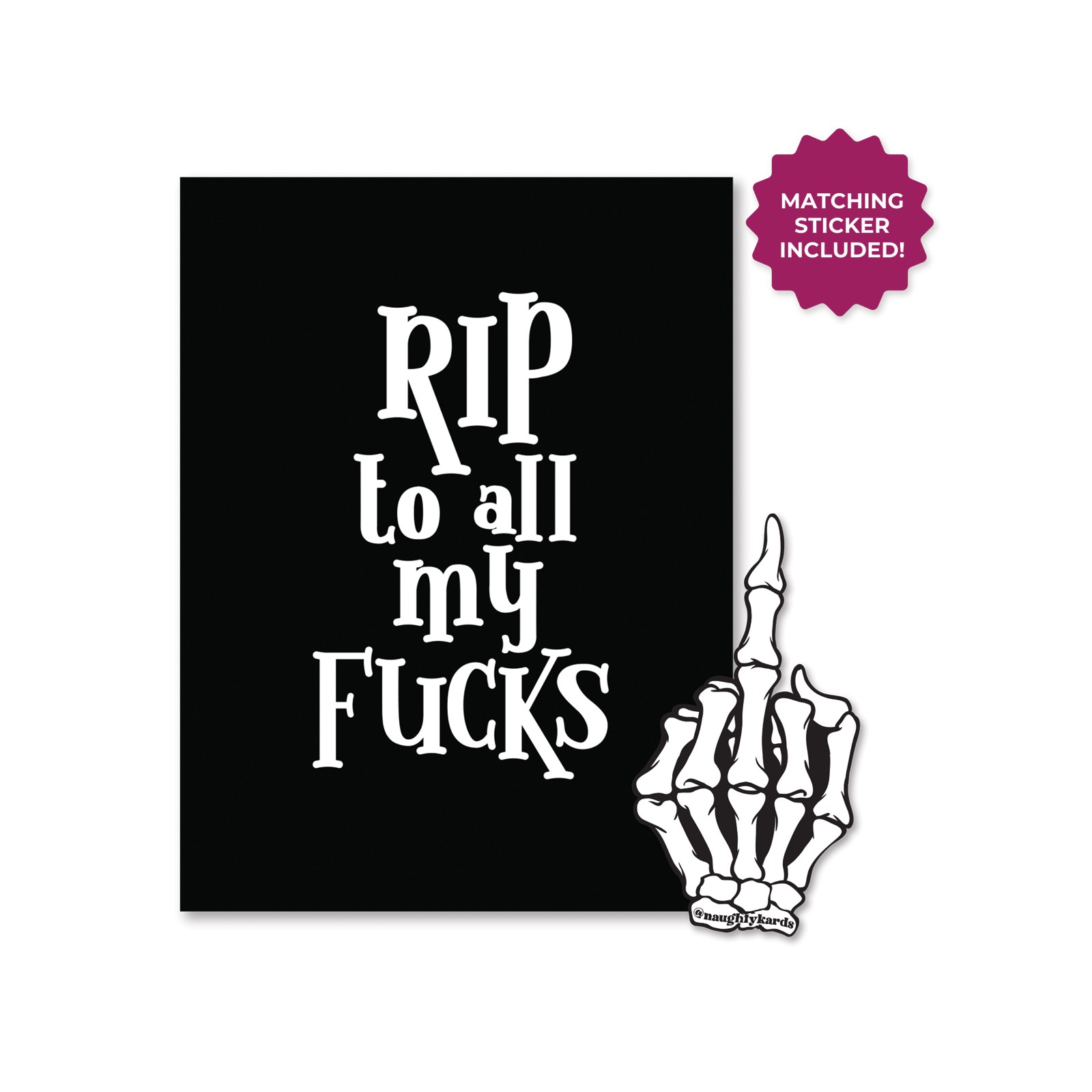 Halloween Rip Fucks Greeting Card with Sticker