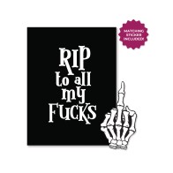 Tarjeta de Saludo Halloween Rip Fucks con Sticker