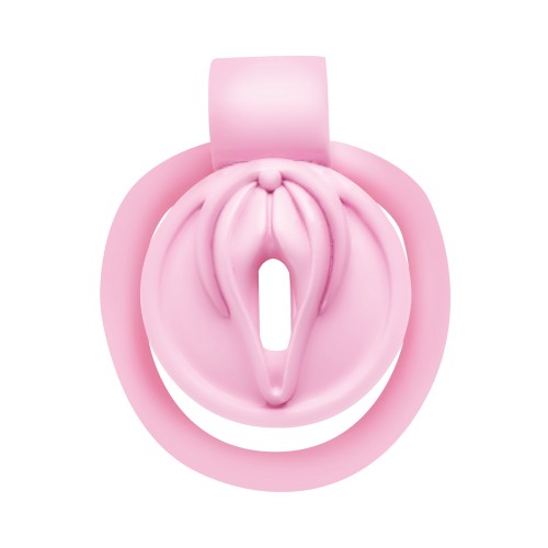 Master Series Pussification Vulva Locking Chastity Cage in Pink