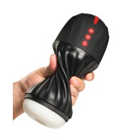 Curve Toys Jock Sucking & Vibrating Masturbator Black - Intense Pleasure