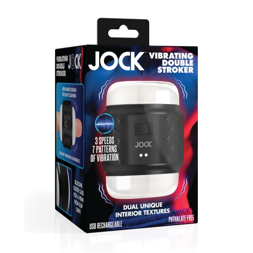 Jock Doble Stroker Vibrador Curve Toys - Negro