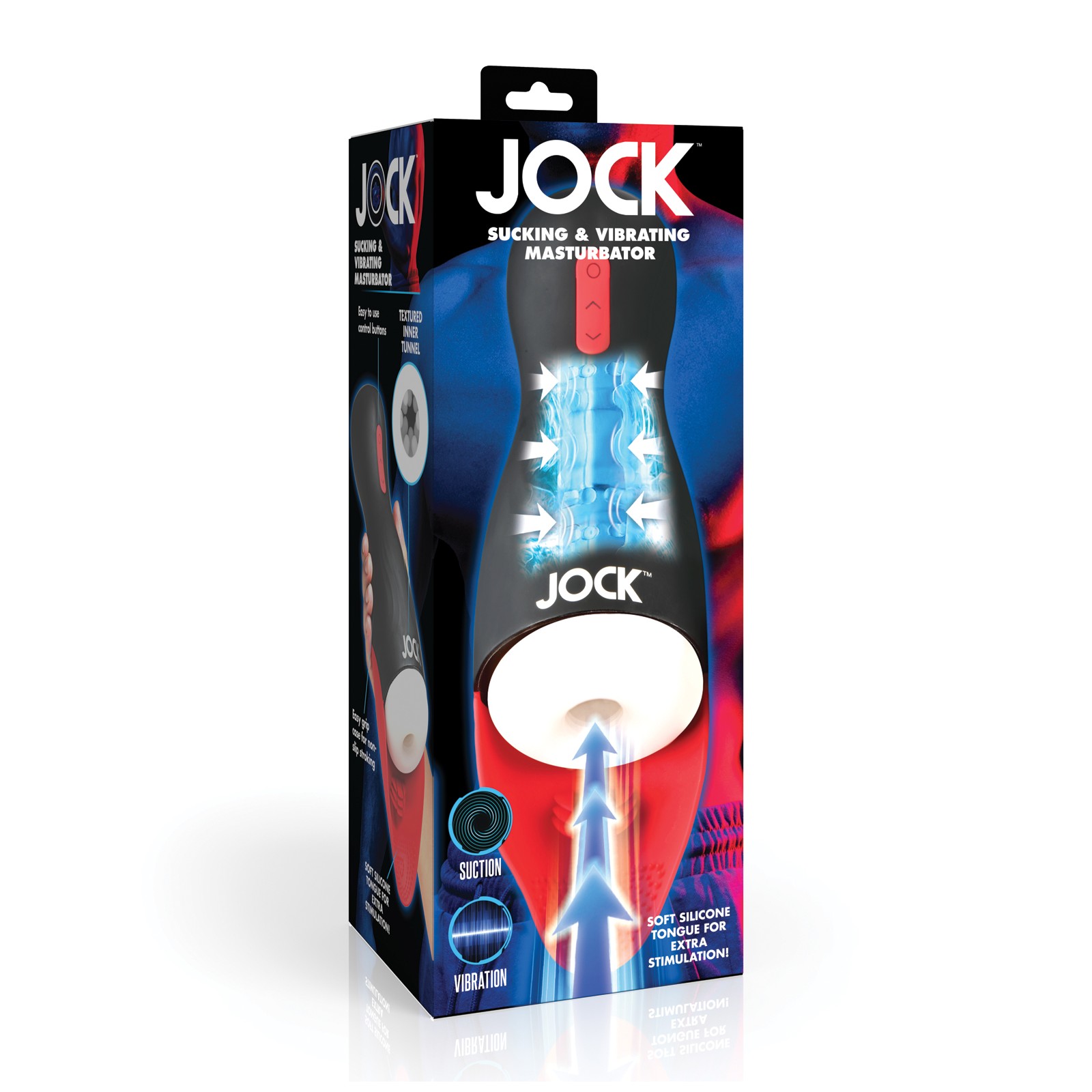 Curve Toys Jock Sucking & Vibrating Masturbator Black/Red