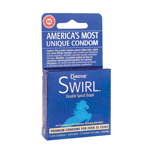 Condones Kimono Swirl de Doble Espiral - Paquete de 3