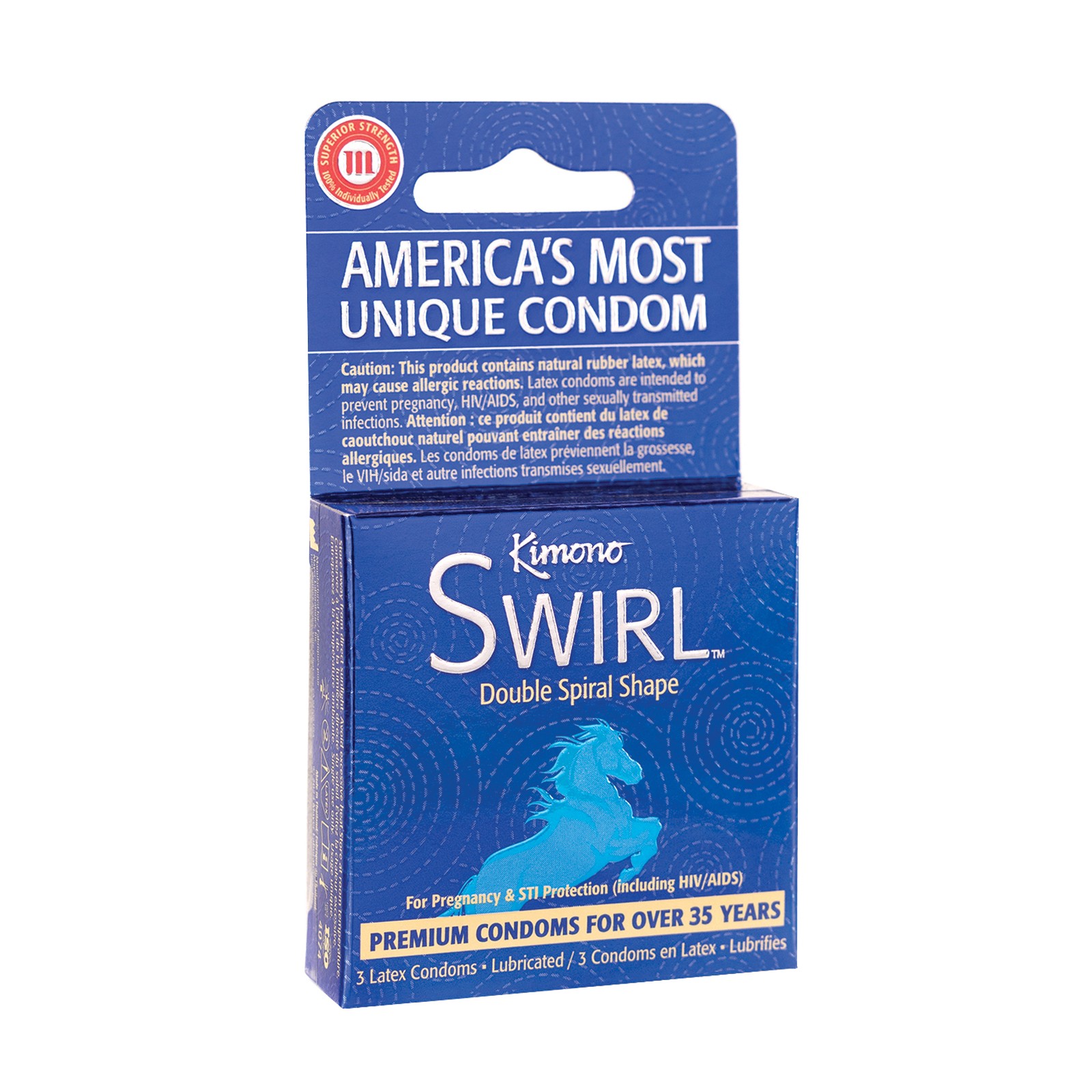 Condones Kimono Swirl de Doble Espiral - Paquete de 3