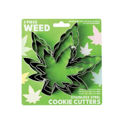 3 Piece Weed Cookie Cutter Set - Fun and Playful