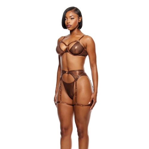 Liquid Metal Mesh Bra Set for Irresistible Charm