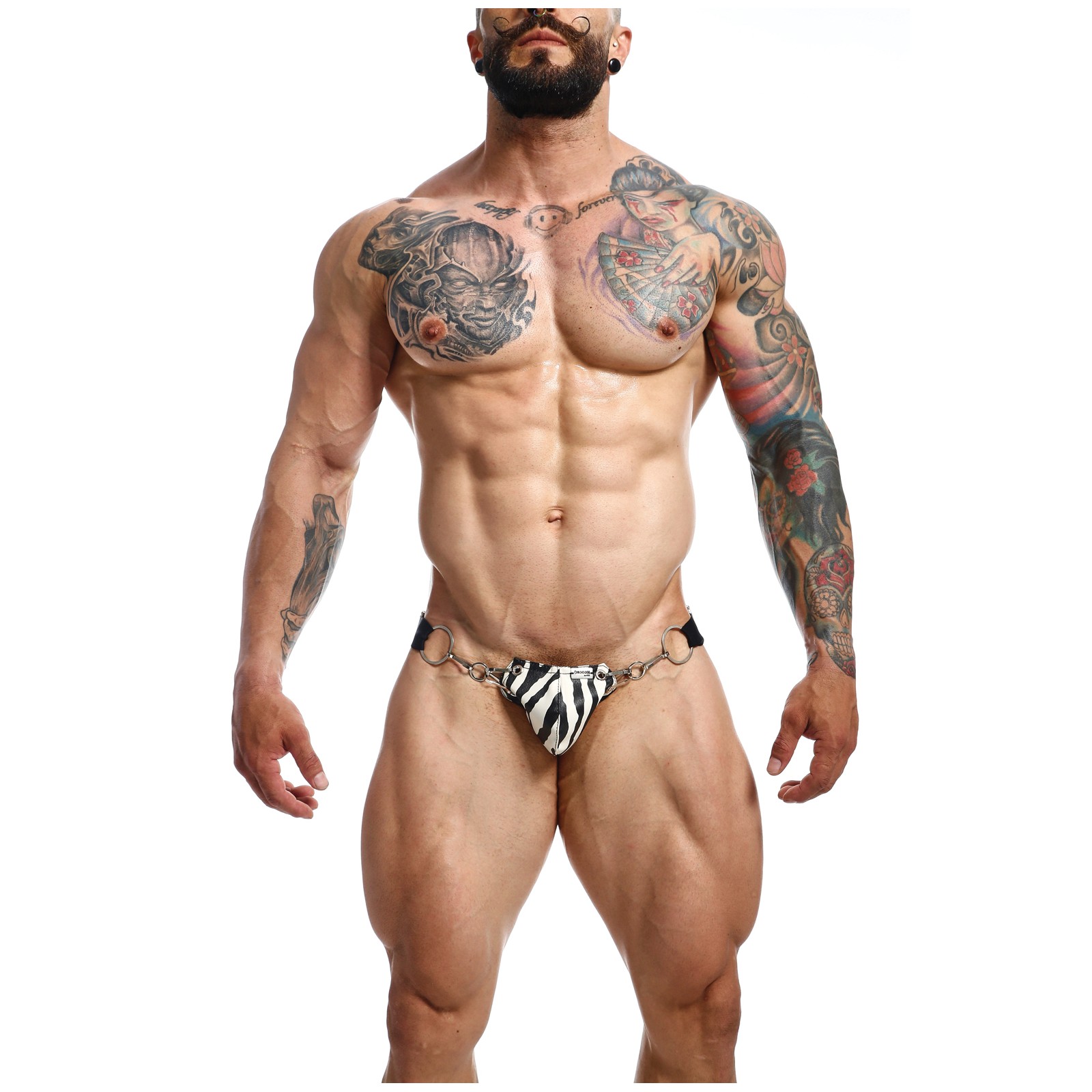 Dngeon Snap Jockstrap - Black/White Zebra O/S